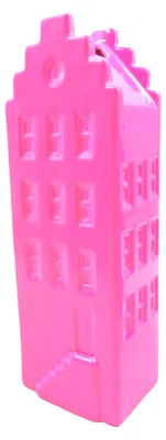 Image de Vase à fleurs - Vase d'intérieur - Céramique - Rose néon - 5 x 4,5 x 14,5 cm