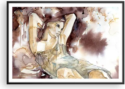 Produktbild von Gerahmtes Poster - Schwarzer Rahmen - Frau Modell - 100x70 cm - Wand Bild - Wanddeko - Wandbilder - Kunstposter - Wandposter - Bilderrahmen - Bilder - Kunstdruck - Wandbild - P2BAA100x70-3552