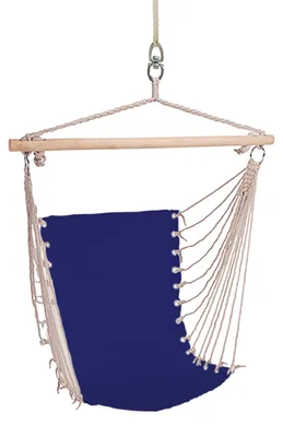 Produktbild von Blauer Hängesitz 100x60cm aus Baumwolle, max. 110 kg Tragkraft, für Innen & Außen