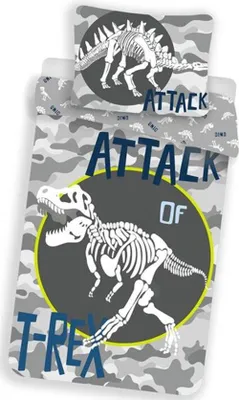 Productafbeelding van Jurassic World Dekbedovertrek T-Rex Glow in the Dark - 140 x 200 cm - Katoen - 70 x 90 cm