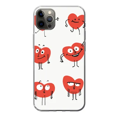 Produktbild von MuchoWow® Handyhülle Schutzhülle Hülle für iPhone 13 Pro Max Eine Illustration von neun Herzen mit Emotionen Silikon Softcase Handy Hülle - Mobiltelefon