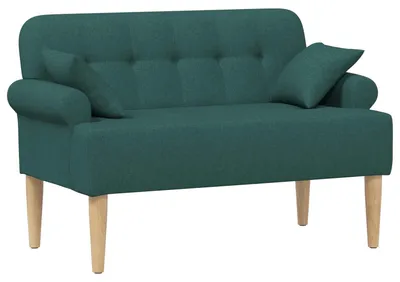 Image de vidaXL Canapé deux places capitonné vert foncé 120 x 65 x 79 cm en tissu