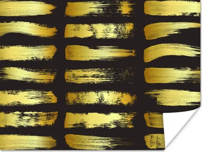 Produktbild von MuchoWow® Poster Goldene Streifen auf schwarzem Hintergrund 160x120 cm - Foto Plakat