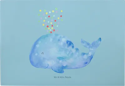 Produktbild von Mr. & Mrs. Panda vesperbrett Wal Konfetti - Blau Pastell - Geschenk, Frühstücksbrett, Großes Schneidebrett, Lebensabschnitt, Glas, Diät, Motivation, Geburtstag, Trennung