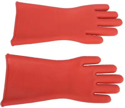 Productafbeelding van Elektrisch isolerende veiligheidshandschoenen - Gummilagen isolerende handschoenen voor elektrische werkzaamheden - Handschoenen voor werk onder hoge spanning - 12 kV - Klasse 00 - Voor reparatie en onderhoud