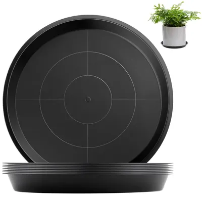 Image de Soucoupe pour plante - Rond - 30 cm - Noir - Intérieur et extérieur