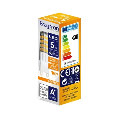 Obrázok produktu pre 1x LED žiarovka | žiarovka do zásuvky | pätica | žiarovka | lampa | svietidlo | svetlo | G9 | 5 Wattov | 230V | 420 lumenov | teplá biela