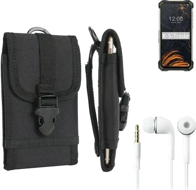 Produktbild von K-S-Trade Holster Schutz Hülle kompatibel mit Doogee S86 Gürteltasche Handy Hülle Tasche outdoor Seitentasche schwarz 1x + Kopfhörer