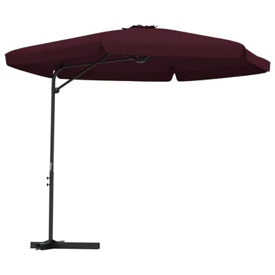 Image de vidaXL Parasol avec mât en acier 300 cm rouge bordeaux