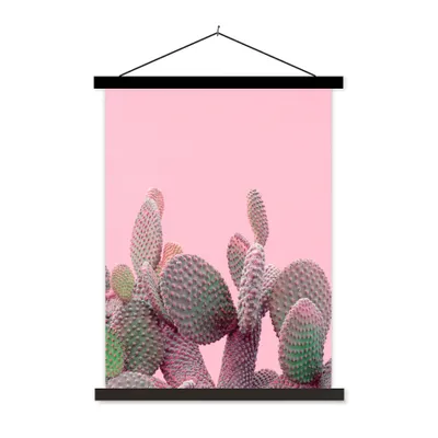 Produktbild von MuchoWow® Textilposter Kaktus - Pflanzen - Sommer 40x53 cm mit schwarzem Rahmen - Abbildung
