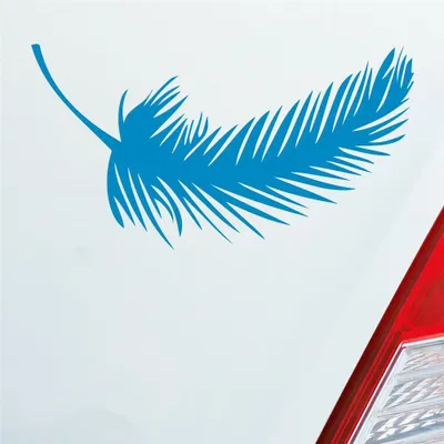Produktbild von Auto Aufkleber Feder Federn Tuning Deko Vintage 10x5,5 cm Hellblau Sticker Heckscheibenaufkleber