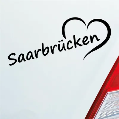 Produktbild von Auto Aufkleber Saarbrücken Herz Stadt City Liebe Love 20x8 cm Schwarz Matt Sticker Heckscheibenaufkleber