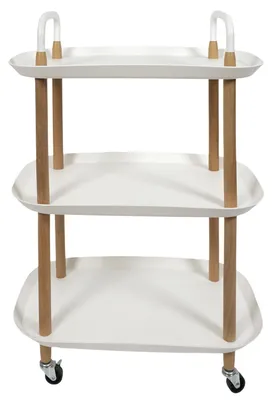 Produktbild von CALICOSY - Rollwagen 3 Etagen Holzoptik und Weiß H81 cm - ORIA