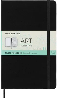 Produktbild von Moleskine Musiknotizbuch, L/A5, 70g-Papier, Hard Cover, Schwarz