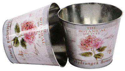 Produktbild von 2-teilige Zink Blumentopf Set 21 cm Rosa