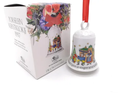 Produktbild von Hutschenreuther Porzellan Weihnachtsglocke Glocke 1997 mit Originalverpackung