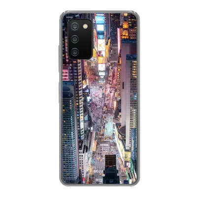 Produktbild von MuchoWow® Handyhülle Schutzhülle Hülle für Samsung Galaxy A03s Blick von oben auf den Times Square in New York Silikon Softcase Handy Hülle - Schutz