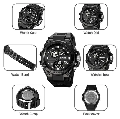 Produktbild von SKMEI 2031 Herrenmode Casual Sports Quarzuhr Dual Display Hintergrundbeleuchtung Funktion Stoppuhr/Tag/Alarm/Datum/12/24 Stunden