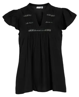 Produktbild von VILA Kurzarm Bluse mit Rüschen und Spitzendetails Größe: 38