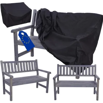 Produktbild von MODO24 Gartenbank Holz, 2-Sitzer, Schutzhülle Cordura, Friesenbank, Parkbank, Massivholz, 90x117x70 cm, Grau Imprägniert, MIRA