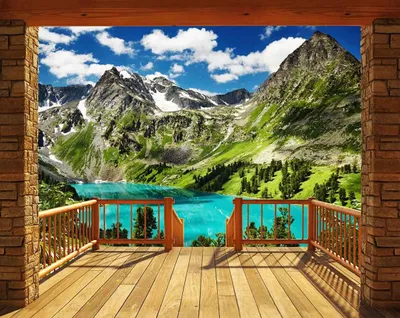 Produktbild von Fototapete Berge Alpen Panorama