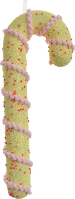 Produktbild von Clayre & Eef Weihnachtsanhänger Zuckerstange 10x3x26 cm Gelb Kunststoff