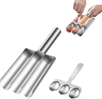 Immagine prodotto di Spatola per polpette 3 in 1 - Con lama - Utensile da cucina per chi si coccola da solo - Per preparare velocemente polpette di manzo