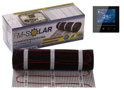 Produktbild von 8m² Elektrische Fußbodenheizung 150W/m² elektro Bodenheizung + Thermostat Touch Color WiFi
