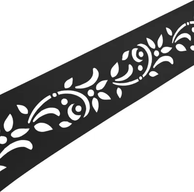 Produktbild von Sichtschutz Laserstreifen zaun|zu PREMIUM Nachbildung Floral #1 Schwarz 2,55m