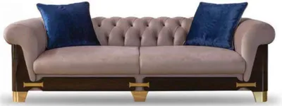 Produktbild von Dreisitzer Chesterfield Sofa 3 Sitzer Sofas Grau Stoff Wohnzimmer Neu