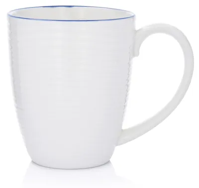 Produktbild von DUKA Tasse Kaffeetasse Porzellantasse Kaffeebecher - Jumbo-Porzellanbecher 700 ml, weiß und marineblau, für Tee, KROG DUKA