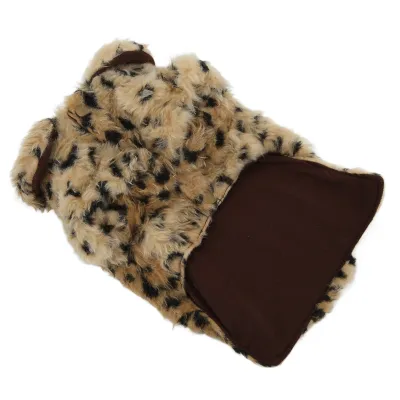 Produktbild von Haustier Leopard Print Mantel,Leopard Print niedlich Haustier Plüsch Mantel,Haustier Leopard Print Plüsch Mantel,Haustier Winter Mantel,Welpe Jacke,Haustier Kleidung