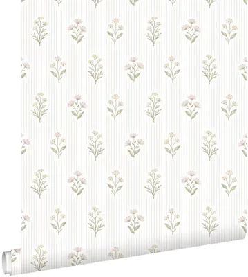 Produktbild von ESTAhome Tapete Blumen und Streifen 50 x 900 cm