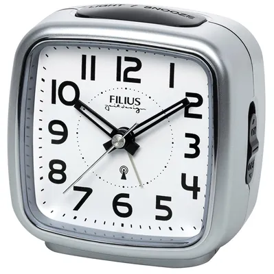 Filius 0607-19 Funk-Wecker Silberfarben/Schwarz 1