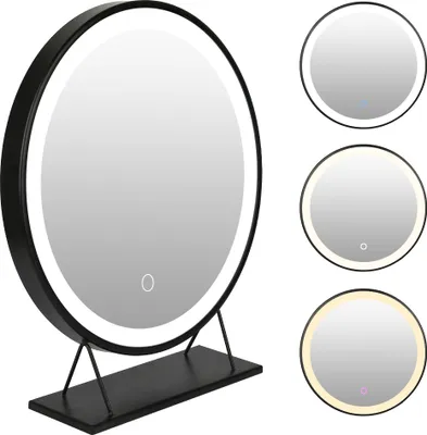Image de WYCTIN Miroir de maquillage avec éclairage LED MakeUp Luminosité réglable 50*50cm
