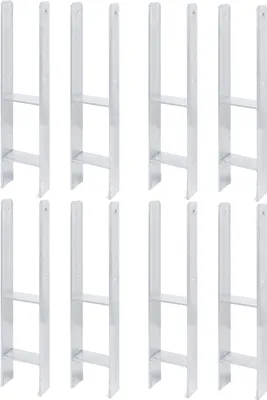 Zdjęcie produktu dla Alberts 8 x wsporniki słupków H, 111x600 mm, grubość materiału 6 mm, głębokość 60 mm, ocynkowane ogniowo