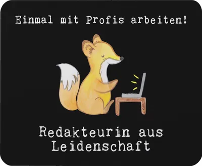 Produktbild von Mr. & Mrs. Panda Mousepad Redakteurin Leidenschaft - Schwarz - Geschenk, pc mausunterlage, Mouse Pad, Korrespondent, Online, Lustig, Spruch, Beruf, Witzig, Mauspad