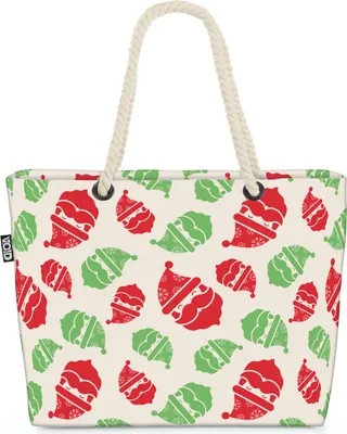 Produktbild von VOID Nikolaus Muster Design Strandtasche Shopper 58x38x16cm 23L XXL Einkaufstasche Tasche Reisetasche Beach Bag