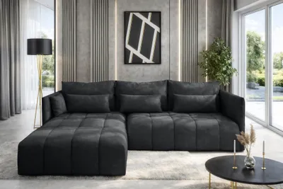 Produktbild von AX LIVING Eckcouch Grau Ecksofa mit Schlaffunktion Bettkasten Cosmova