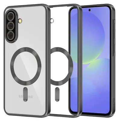 Produktbild von Techsuit Luxury Crystal Back Cover Hülle mit MagSafe für Samsung Galaxy A36/A56 - Transparent/Schwarz