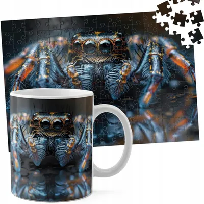 Produktbild von Zestaw Kubek + Puzzle 110El - Zwierzęta Pająk Robak