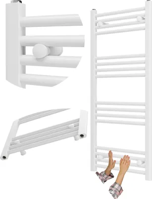 Immagine prodotto di Radiatore da bagno Granitan | Breno - 50/110 cm - Bianco - Design moderno - Pratico e funzionale
