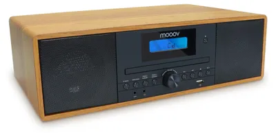 Productafbeelding van MOOOV 477380 Draadloze micro-HiFi-installatie, met houten uitstraling, CD-speler, FM-radio met afstandsbediening