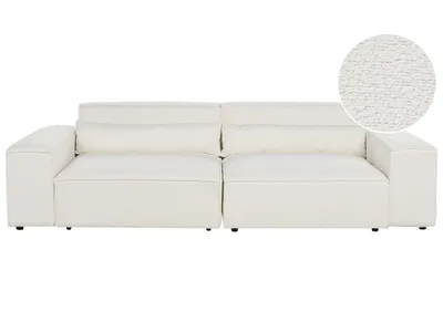 Produktbild von BELIANI Modul 2-Sitzer Sofa Cremeweiß Bouclé-Bezug mit Breiten Armlehnen 2 Dekokissen Skandi Modern Modulsofa Polstersofa Couch Wohnzimmer Ausstatttung