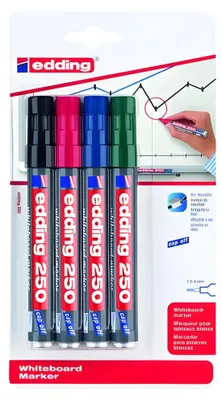 Produktbild von EDDING - VILTSTIFT EDDING 250 Whiteboard um 1,5-3 mm Arsch | Blasen Sie ein 4 -Stück