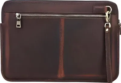 Productafbeelding van CarryQuest® - Laptop tas van leer, 15 inch, donkerbruin