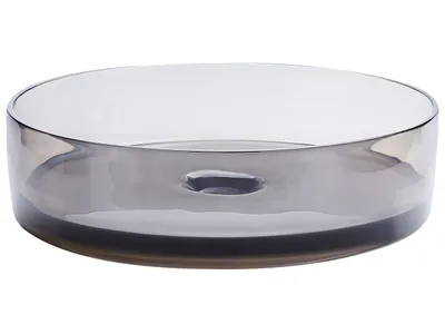Produktbild von BELIANI Waschbecken Schwarz Mineralwerkstoff Rund ⌀ 36 cm mit Klickverschluss Stöpsel Badezimmer Ausstattung Waschschale Waschtisch Aufsatzwaschbecken
