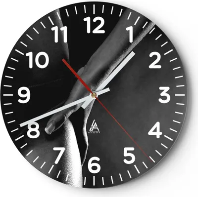 Produktbild von Wanduhr - Rund - Glasuhr - Frau Modell erotisch - 30x30cm - Schleichendes Uhrwerk - Lautlos - zum Aufhängen bereit - Dekoration Modern - Wanddekoration aus Glas - C4AR30x30-1370