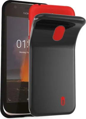 Produktbild von Cadorabo Hülle für Nokia 1 2018 Schutz Hülle in Schwarz Schutzhülle TPU Silikon Cover Etui Case