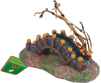 Productafbeelding van De Boon Aquarium ornament eiland met brug en boom | 13 cm | polyresin